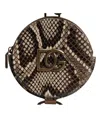 Dolce & Gabbana Brown Round Leather Dg Logo Coin Purse Lanyard Women's Wallet In Brown