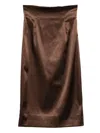 Dolce & Gabbana Brown Satin Midi Skirt Dolce E Gabbana In Brown