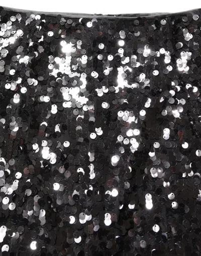 Dolce & Gabbana Brown Sequinned Embellished Pencil Cut Skirt In Black