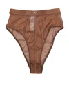 Dolce & Gabbana Brown Sheer Mesh High Waist Briefs Underwear In Brown