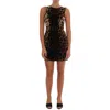 Dolce & Gabbana Brown Leopard Print Silk Sheath Dress In Black