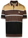 Dolce & Gabbana Silk Polo Shirt Striped Pattern In Brown