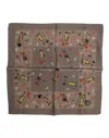 Dolce & Gabbana Brown Silk Printed Square Men Foulard Scarf