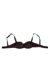 Dolce & Gabbana Brown Silk Underwired Balconette Bra Underwear In Black