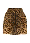Dolce & Gabbana Brown Skirt For Girl With Animal Print In Animal Print