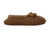 Dolce & Gabbana Brown Slip On Ballerina Flats Wool Knit Women's Shoes In Blue
