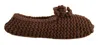 Dolce & Gabbana Brown Slip On Ballerina Flats Wool Knit Women's Shoes In Brown