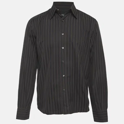 Pre-owned Dolce & Gabbana Brown Striped Cotton Tailored Fit Shirt L