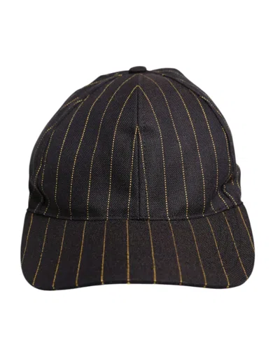 Dolce & Gabbana Brown Stripes Cotton 6 Panels Baseball Men's Cap