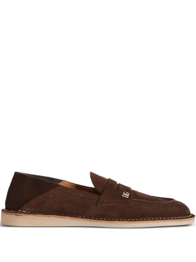 Dolce & Gabbana Brown Suede Moccasin Dolce E Gabbana