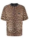 Dolce & Gabbana Brown Leopard Print T-shirt In Brown