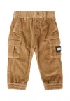 Dolce & Gabbana Brown Trousers For Baby Boy With Patch In Brown