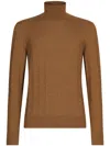 Dolce & Gabbana High Neck Silk Sweater In Brown