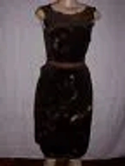 Pre-owned Dolce & Gabbana Brown Velvet Dress Tye Dye Sleeveless Cut Out Back Size 2