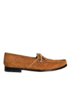 Dolce & Gabbana Brown Velvet Leather Logo Mocassin Slip On Shoes In Brown
