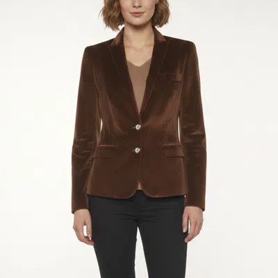 Pre-owned Dolce & Gabbana Brown Velvet Single Breasted Blazer M