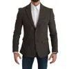 Dolce & Gabbana Brown Jacket Formal Coat Wool Blazer