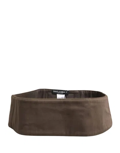 Dolce & Gabbana Brown Viscose Wide Belt Waist Cummerband Men's Men