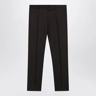 Dolce & Gabbana Wool Tailored Trousers Front And Back Pockets In Black