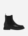 Dolce & Gabbana Brushed Leather Chelsea Boots In Black