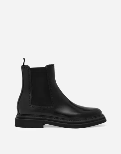 DOLCE & GABBANA BRUSHED CALFSKIN ANKLE BOOTS