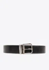 Dolce & Gabbana Brushed Calfskin Belt In Black