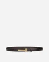 Dolce & Gabbana Brushed Calfskin Belt In Brown