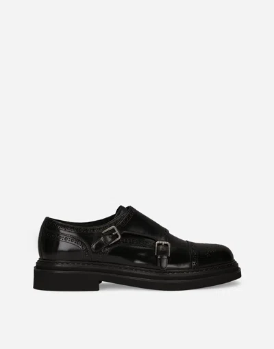 DOLCE & GABBANA BRUSHED CALFSKIN MONKSTRAP SHOES