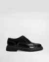 Dolce & Gabbana Black Leather Oxfords And Derbies In Black