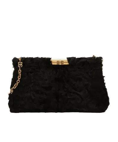 Dolce & Gabbana Brushed Clutch Bag In Black