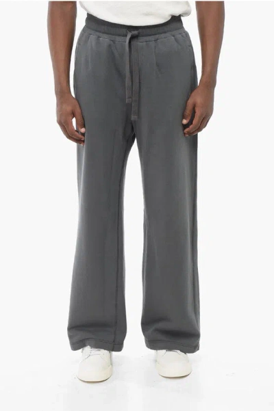 Dolce & Gabbana Brushed Cotton Wide Leg Sweatpants