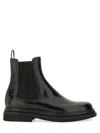 Dolce & Gabbana Men Brushed Leather Boot In Black
