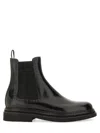 Dolce & Gabbana Men Brushed Leather Boot In Black