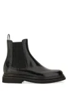 Dolce & Gabbana Men Brushed Leather Boot In Black