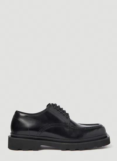 Dolce & Gabbana Brushed Leather Derby Shoes In Black