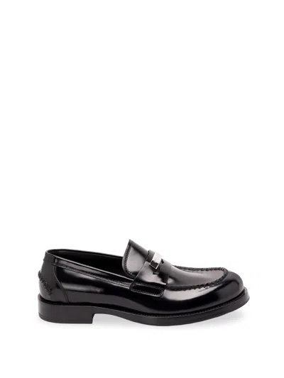 Dolce & Gabbana Brushed Leather Loafers In Black