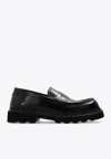 Dolce & Gabbana Brushed Leather Penny Loafers In Dark Brown