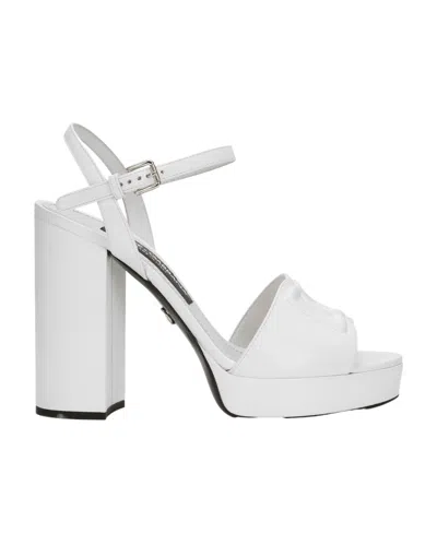Dolce & Gabbana Buck-down Detail High-heeled Sandals In White