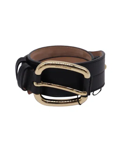 Pre-owned Dolce & Gabbana Buckle Belt In Black Leather (authentic Pre-loved)