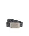 Dolce & Gabbana Men's Allover Logo Plaque Belt In Black