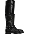 Dolce & Gabbana Buckle-detail Leather Boots In Black