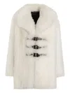 Dolce & Gabbana Single-breasted Coat With Faux Fur In White