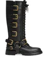 Dolce & Gabbana Buckle-embellished Knee-high Boots In Black