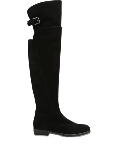Dolce & Gabbana Buckle-fastening Suede Boots In Black