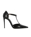 Dolce & Gabbana Black Pumps With Stiletto Heel And Croco Print In Leather Woman In Black