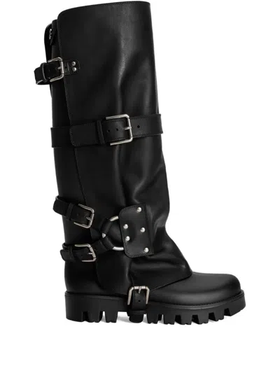 DOLCE & GABBANA BUCKLE-STRAP BIKER BOOTS