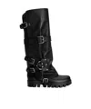 Dolce & Gabbana Black Ankle Boots With Adjustable Buckle Straps And Logo Plaque On The Back In Leather Woman In Black