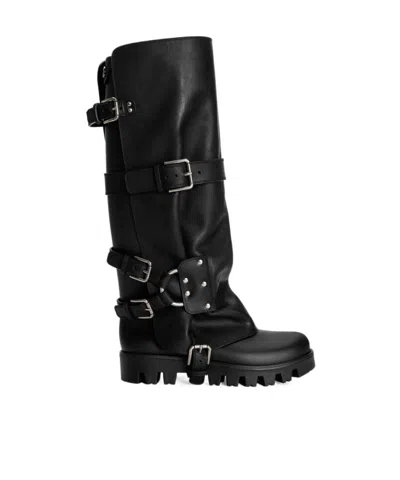 DOLCE & GABBANA BUCKLE-STRAP BIKER BOOTS