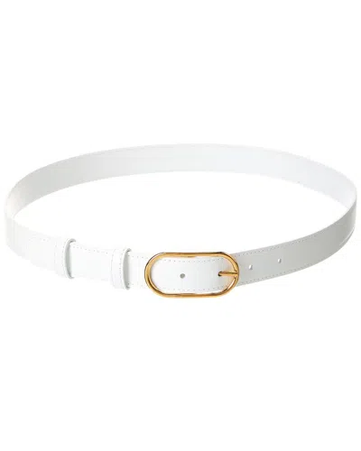 Dolce & Gabbana Buckle Strap Leather Belt In White