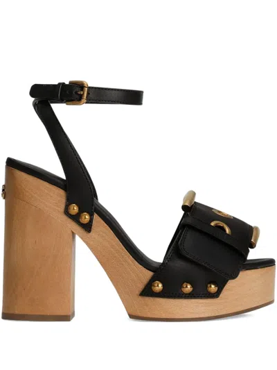 Dolce & Gabbana Buckle Studded Sandals In Multi
